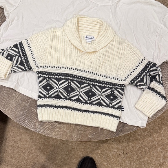 Saks Fifth Avenue Cowl Neck Sweater in Cream and Black - Picture 1 of 1